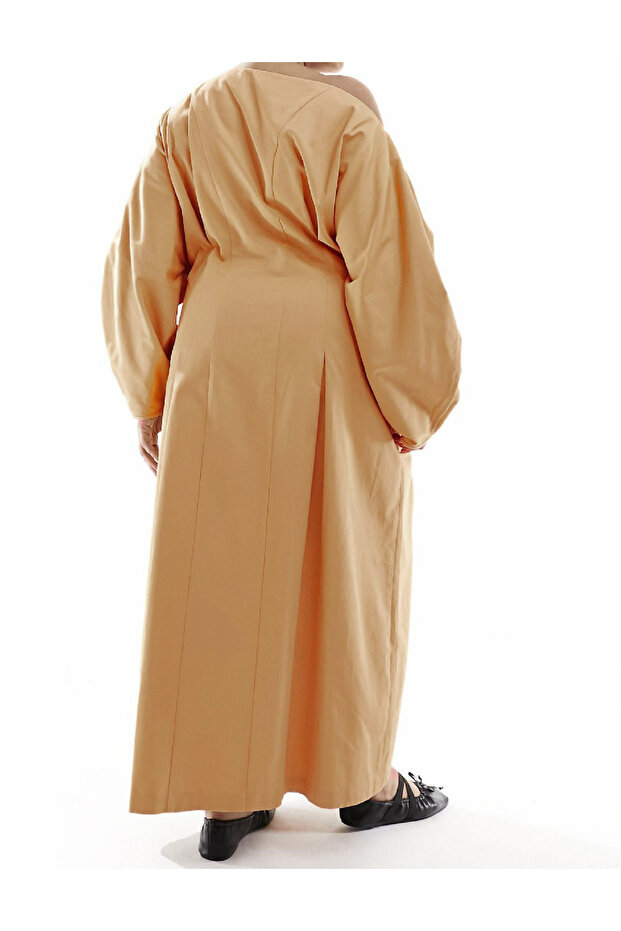 Rochie lunga, maro deschis - 2