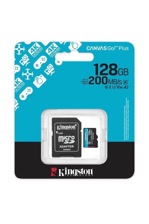 MicroSD card 128GB Canvas Go Plus, with SD adapter, Class 10, UHS-I U3, V30, A2, Black - 6
