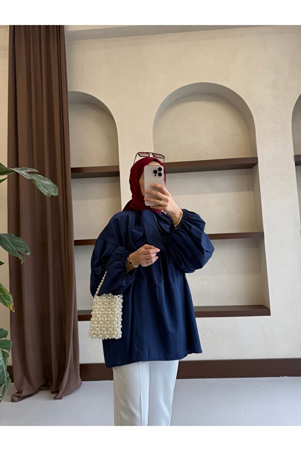 قميص منسوج بياقة مربوطة - 4