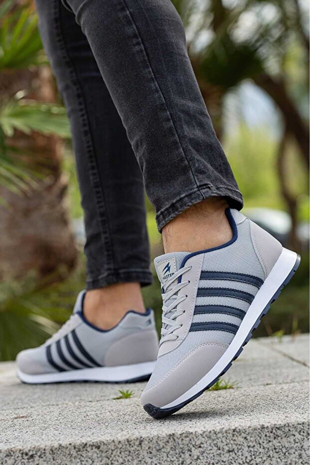 Men's Ice Gray Casual Comfortable Non-Slip Sturdy Sole Soft Lightweight Durable Mesh Walking Shoes