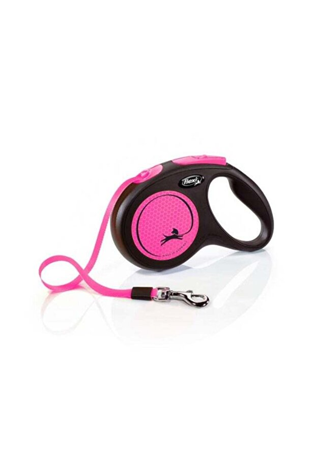 New Neon Tape 5m Pink Medium (Retractable Lead, Size M, up to 25 kg)