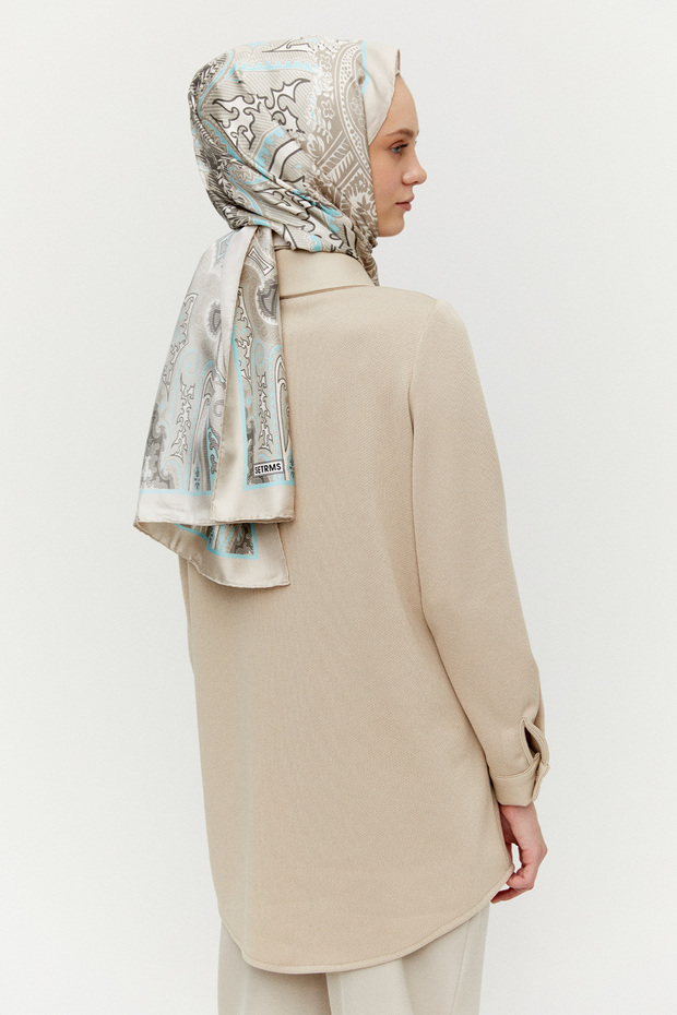 Suni Deri Detaylı Örme Tunik - 7