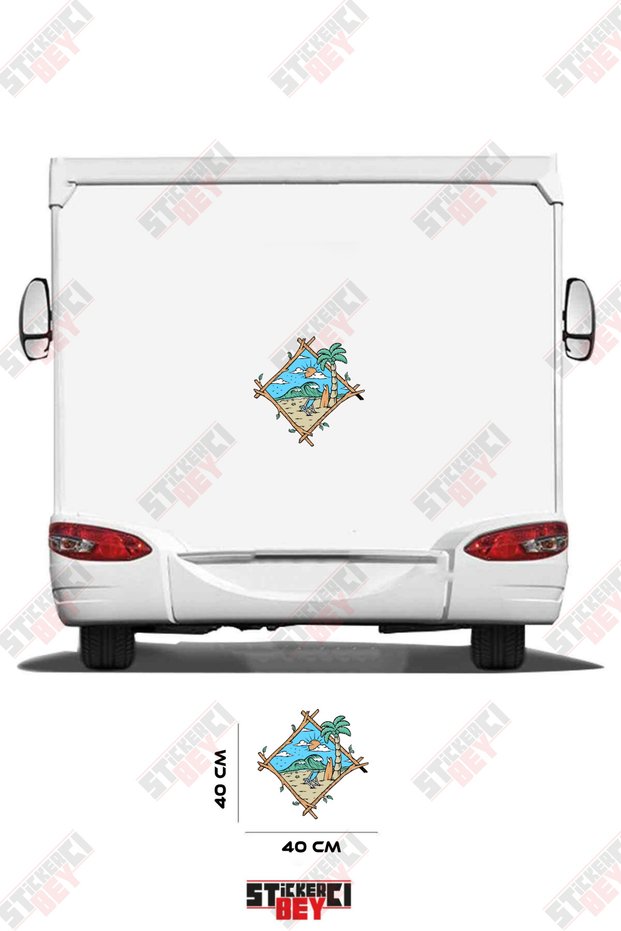 Coastal View Caravan Sticker Covering