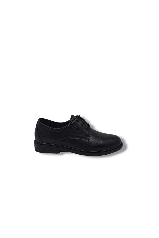 Paggi 613 Men's Black Lace-Up Genuine Leather Oxford Daily Use Poly Sole (Light) Shoes