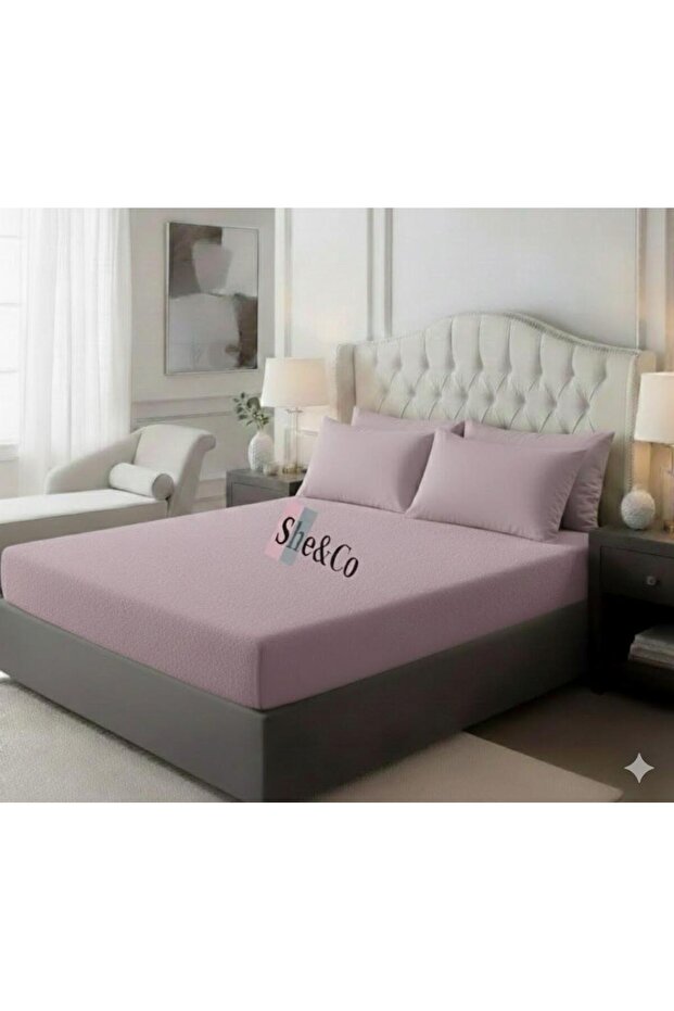 Double Fitted Sheet Set-Purple - 2