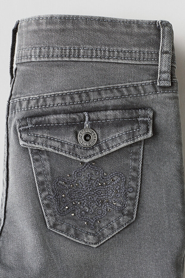 Flared Leg Low Jeans - 3