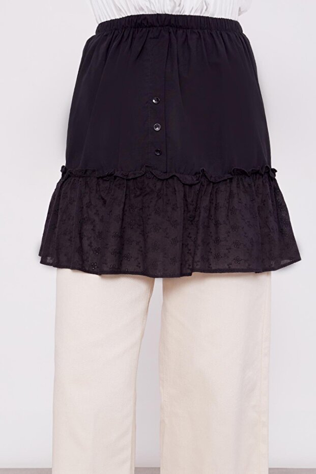 Black Ruffled Undershirt - 1