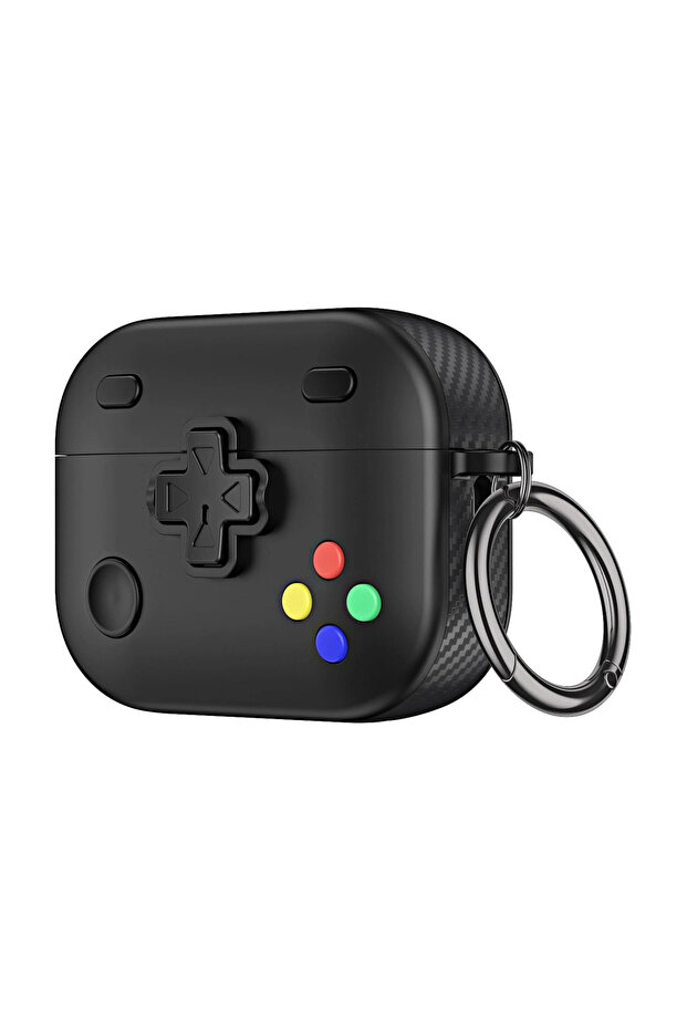 سماعات أبل إيربودز 3. غطاء حماية من نوع GamePad من Nesil Kılıf، غطاء أسود اللون