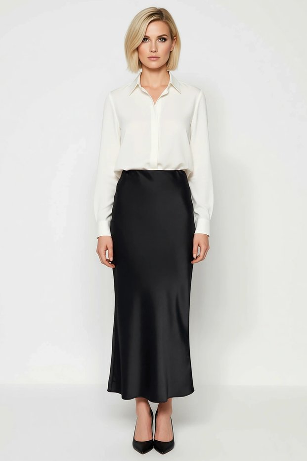 Women's Fish Cut Midi Length Woven Skirt Regular Waist Functional Durable Quality Comfortable Stylish