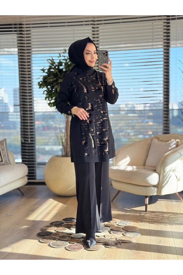 Önü Varak Baskılı Tunik - 2