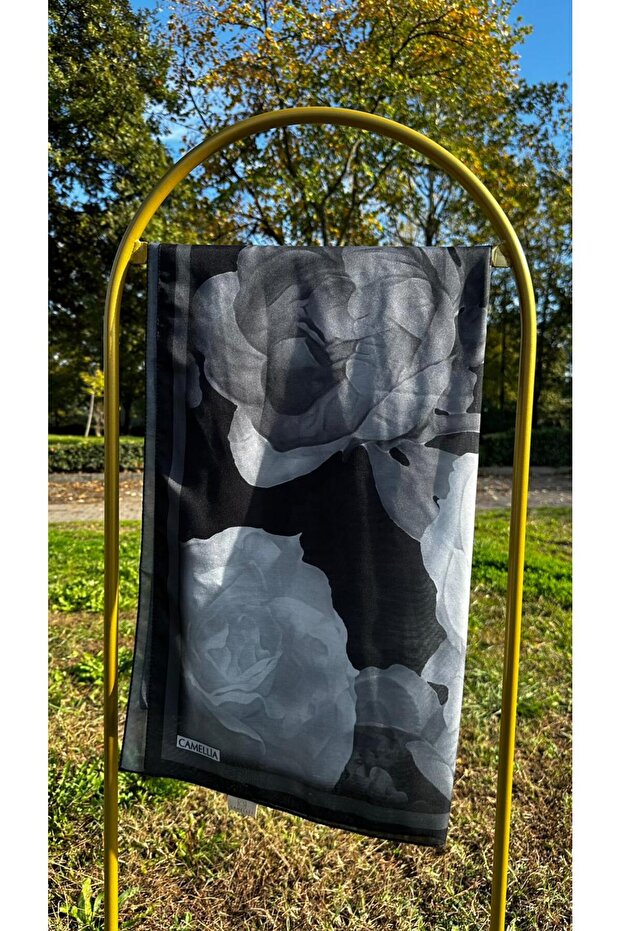 شال حجاب قطني بنقشة اللوتس - 5