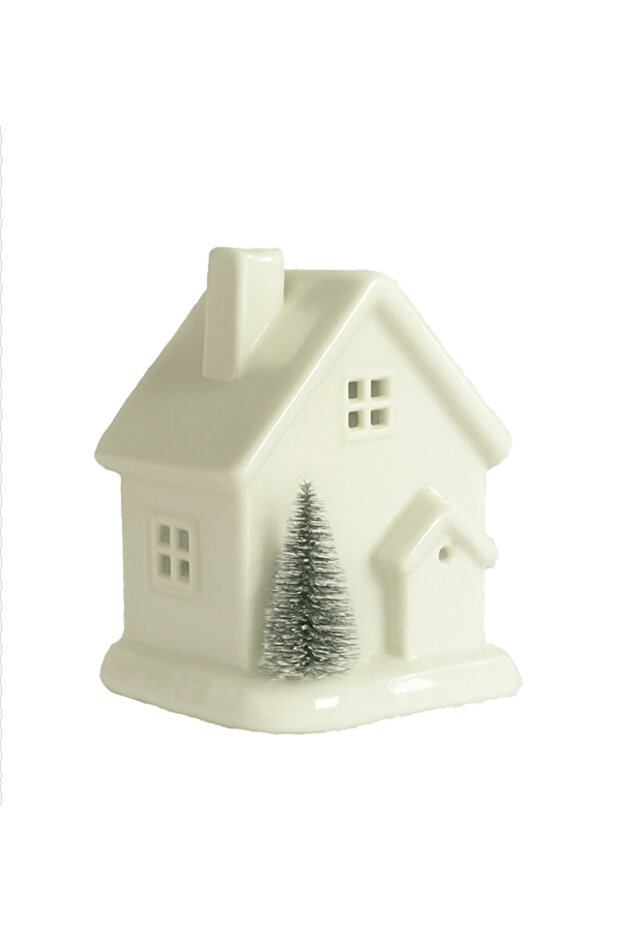 Çam Ağaçlı Işıklı Seramik Ev - 5