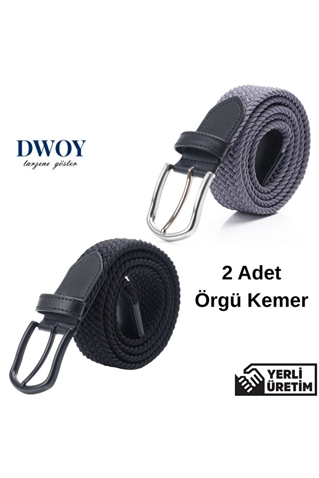 Elastik Örgü Kemer 2'li Set - 1