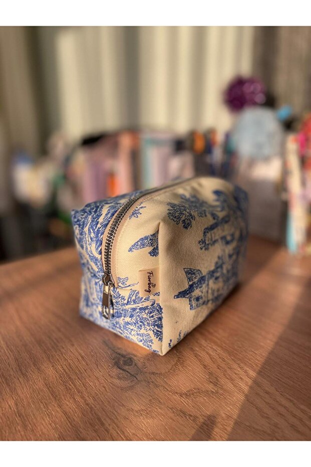 حقيبة مكياج منقوشة عتيقة/ متعددة الأغراض - 4