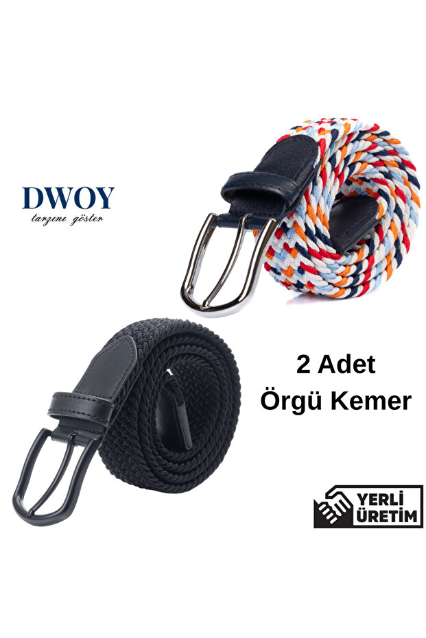 Set de 2 curele elastice tricotate - 1