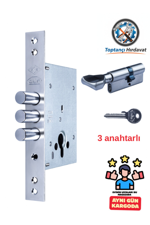 Çelik kapı kilidi üst emniyet barelli - 1