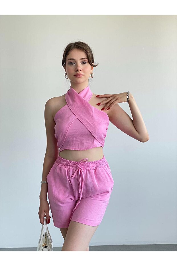 Müslin Bluz Şort Takım - 4