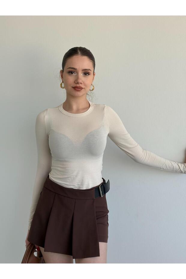 Kemerli Premium Şort Etek - 5