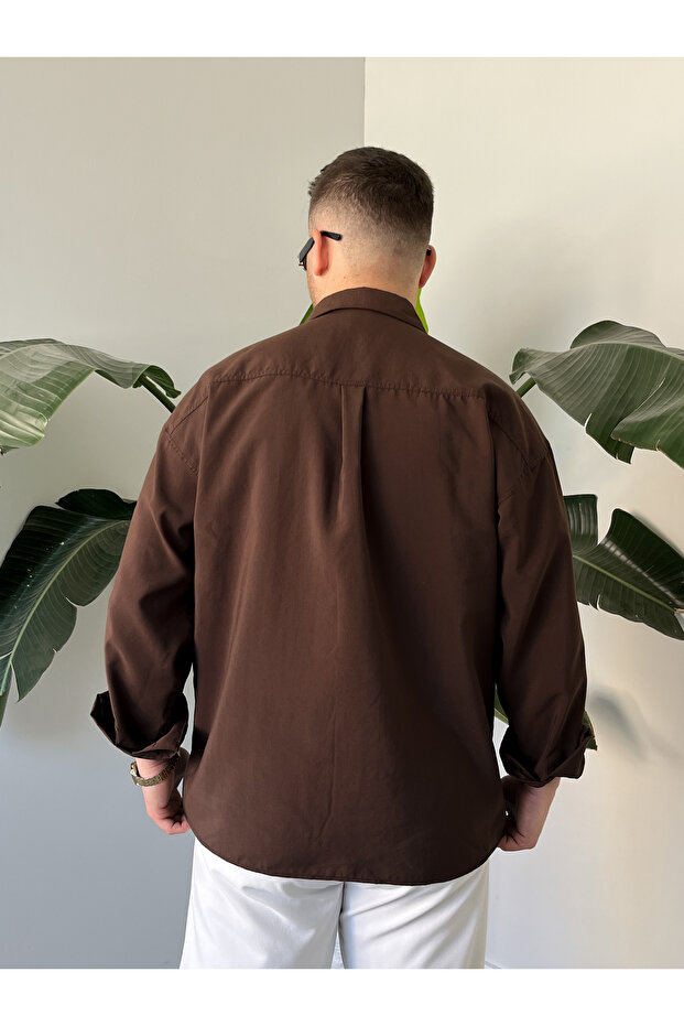 Erkek Oversize Modal Gömlek - 6