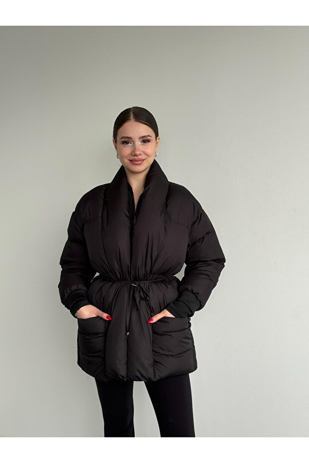 Bel Bağlamalı Şişme Mont - 6