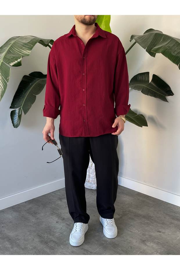 Erkek Oversize Modal Gömlek - 6