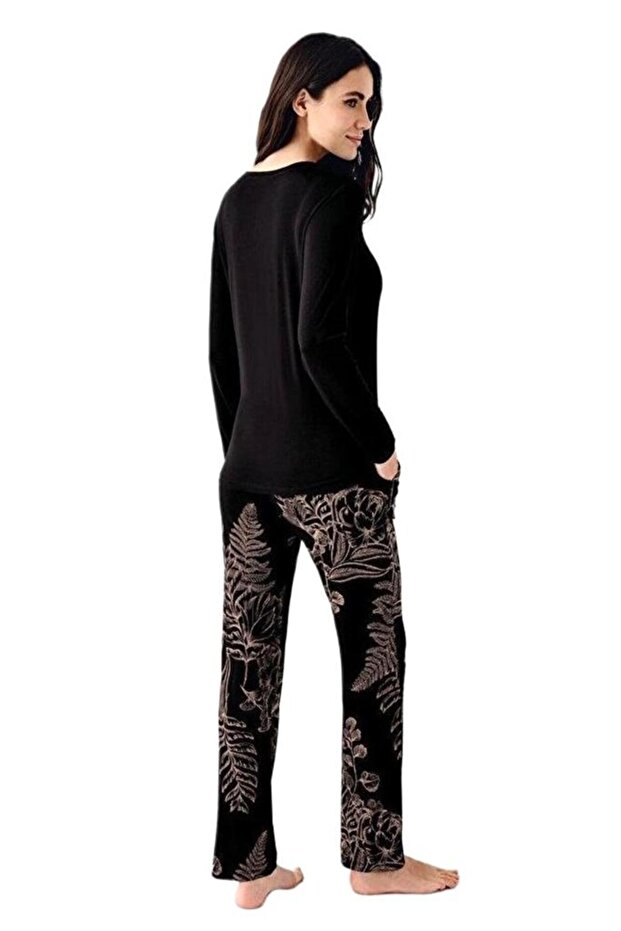 طقم بيجامة من القطن المودال مقاس كبير - 2