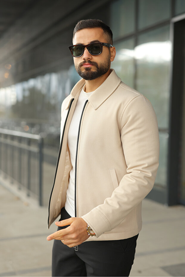 قصة ضيقة سترة أساسية خفيفة الوزن بسحاب مزدوج - 2