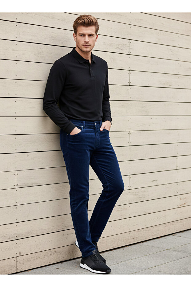 Men's Stretch Fabric Corded Fabric Cosseral Velvet Pantalon