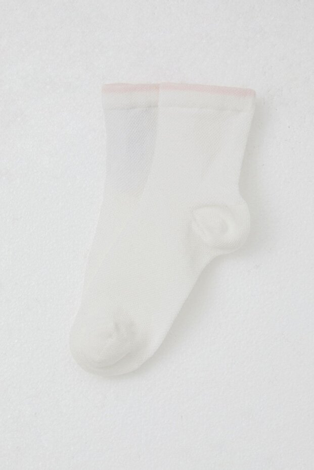Детски чорапи за момичета Basic 7-16 години, екрю - 1