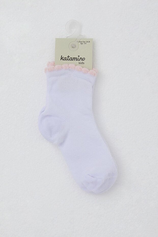 Детски чорапи за момичета Basic 1-6 години, бели - 2