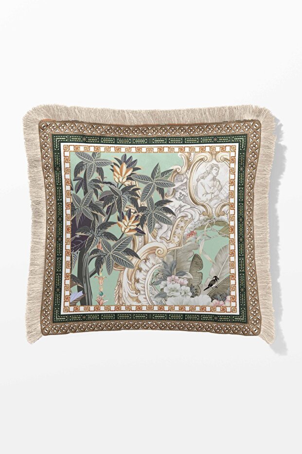 Fringed Cushion Cover Double-Sided 43*43 Cm - Palmira Cream Fringed