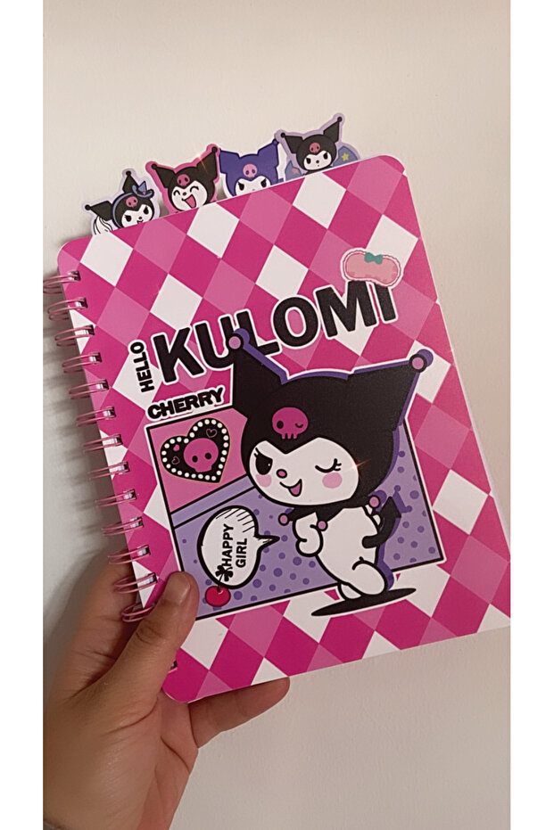 Kuromi Striped Spiral Notebook with Bookmark School Office Stationery Necessities Luxury Gift