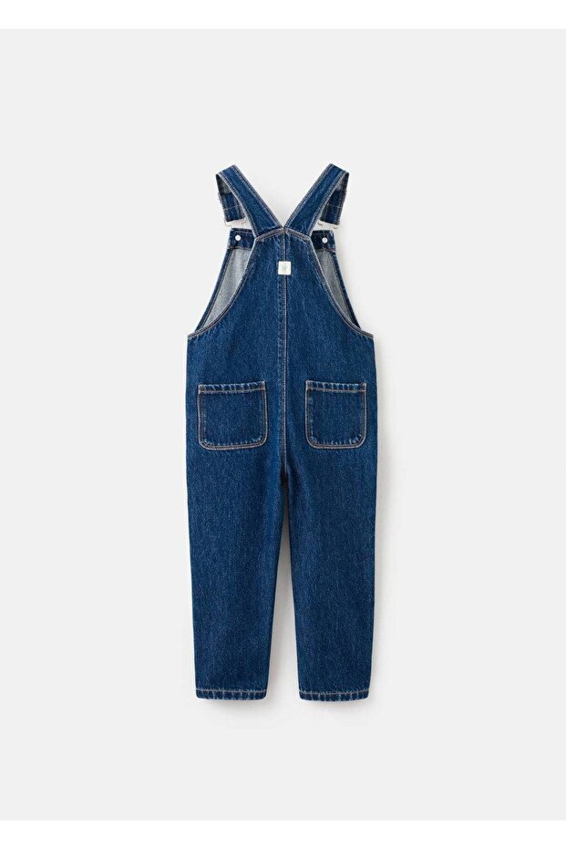 Pamuklu denim tulum - 3