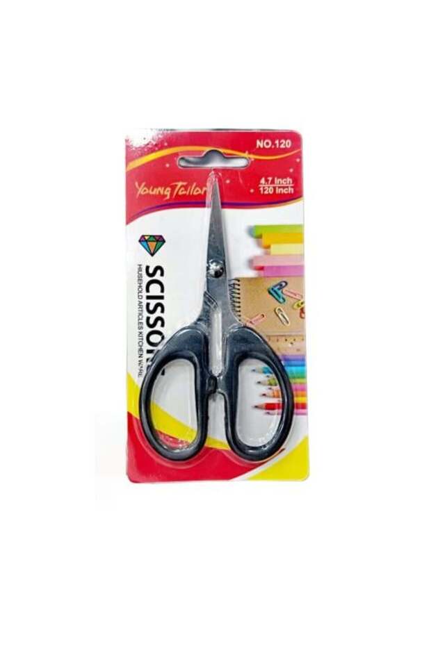 Small sewing scissors, 4.7 inches, iron blade with plastic Strappy , 2 pieces