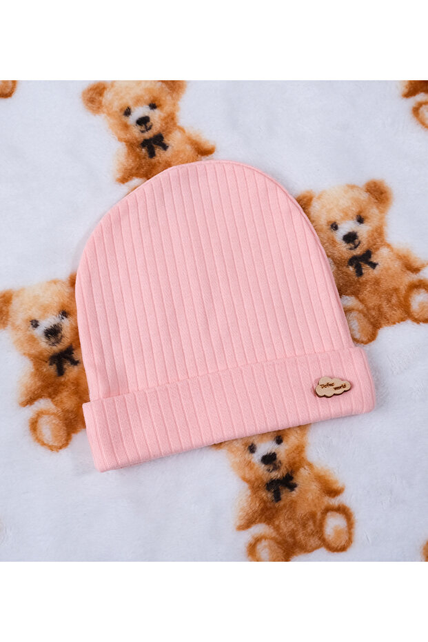 Baby Girl Wooden Emblem Cotton Beret Hat