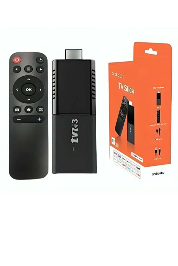 جهاز Android TV Stick مع جهاز تحكم عن بعد وجهاز بث 4K Ultra HD بسعة 8 جيجابايت/1 جيجابايت