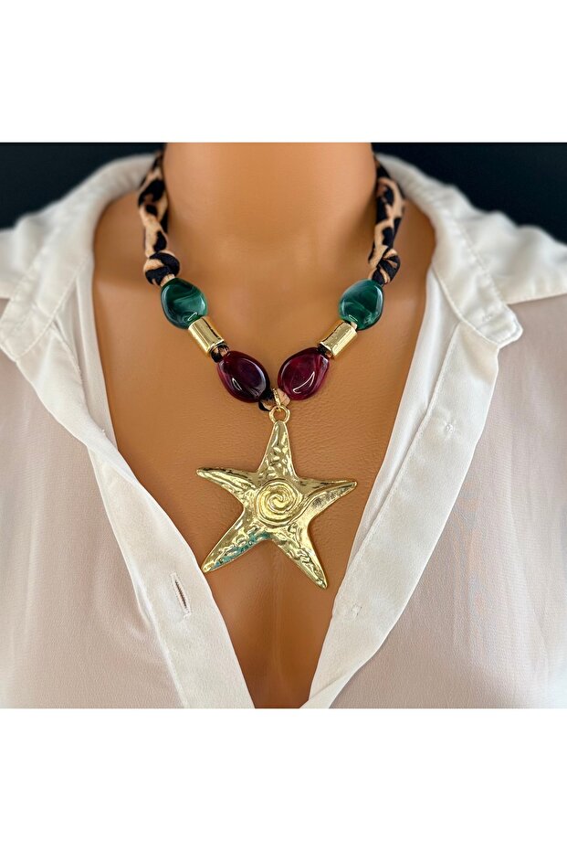 Star Accessory Leopard Necklace-Bandana Necklace-Kerchief Necklace