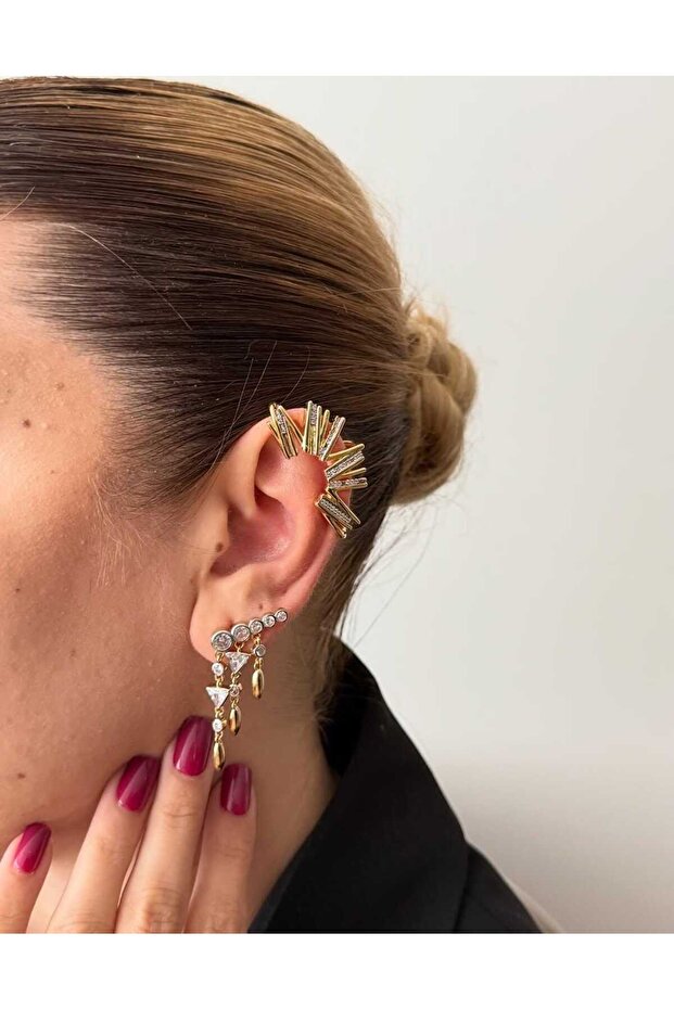 Gold zigzag model earcuff - 2