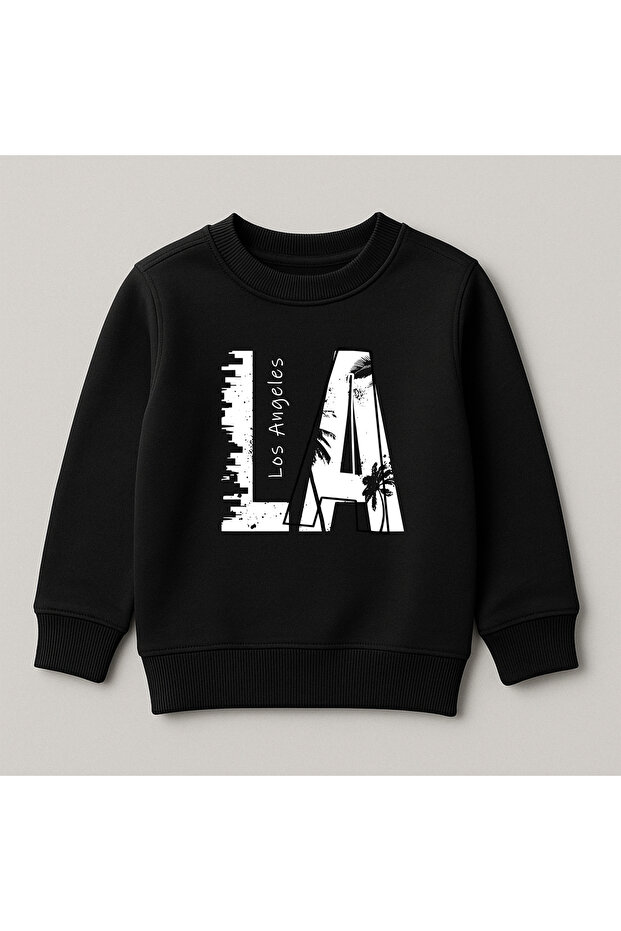La Printed Crew Neck 100% Cotton Children's Sweatshirt