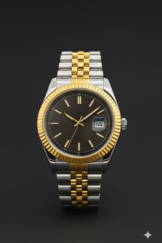 Men's Steel Band Wristwatch – Premium Design, Quartz Movement