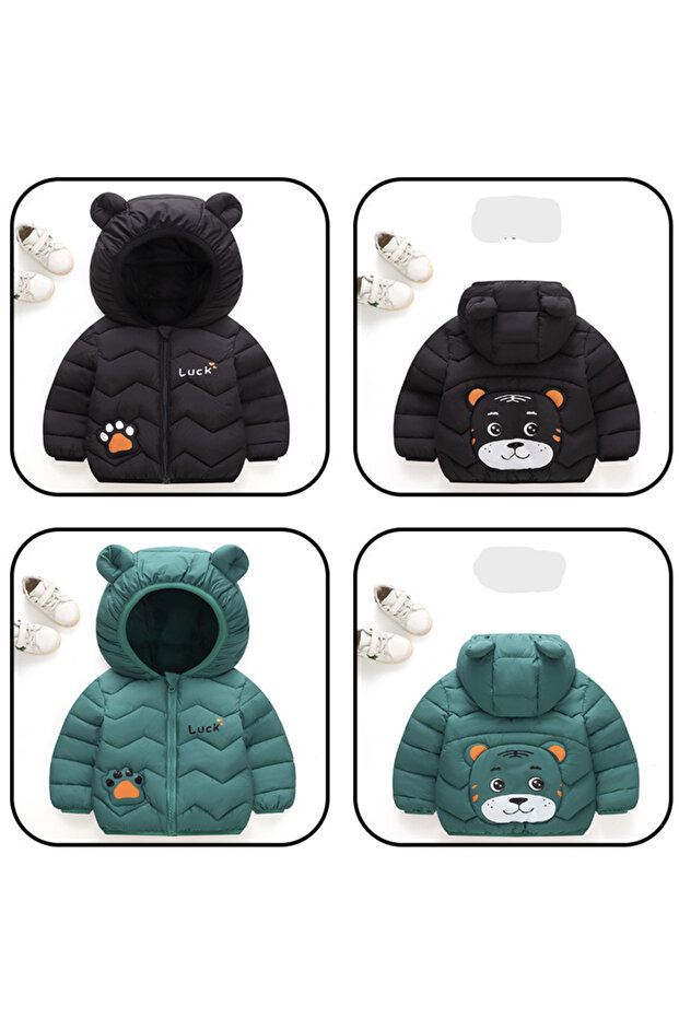 معطف قابل للنفخ بنمط النمر للأطفال - 6