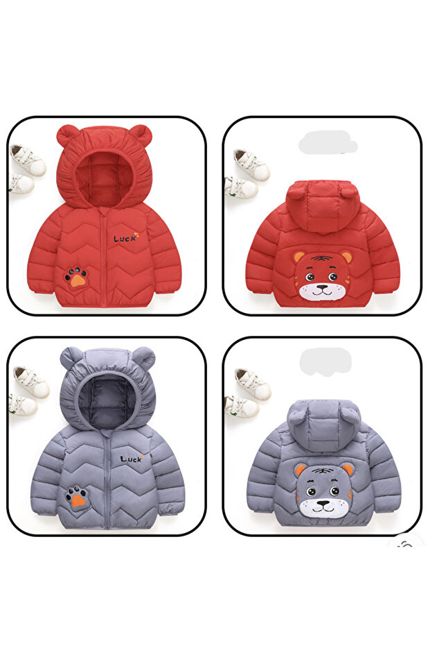 معطف قابل للنفخ بنمط النمر للأطفال - 7