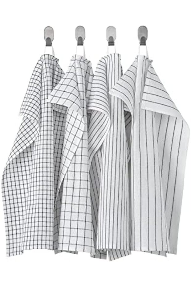 Rinnig Tea Towel, White/Dark Gray/Patterned, 18X24 (45X60 cm) 1200752