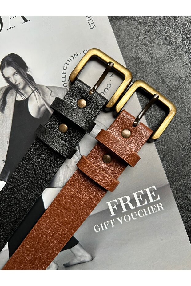 2-Piece Loyal Rectangular Pattern Women's Antique Vintage Buckle Belt Coat Belt Dress Belt Trouser Belt