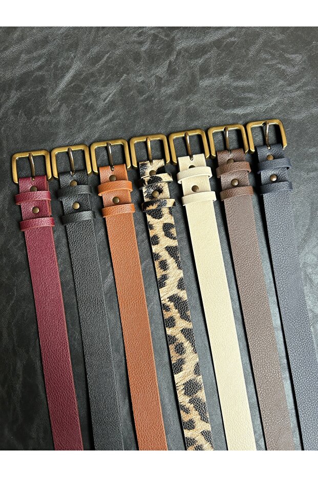 7-Piece Loyal Rectangular Pattern Women's Antique Vintage Buckle Belt Coat Belt Dress Belt Trouser Belt