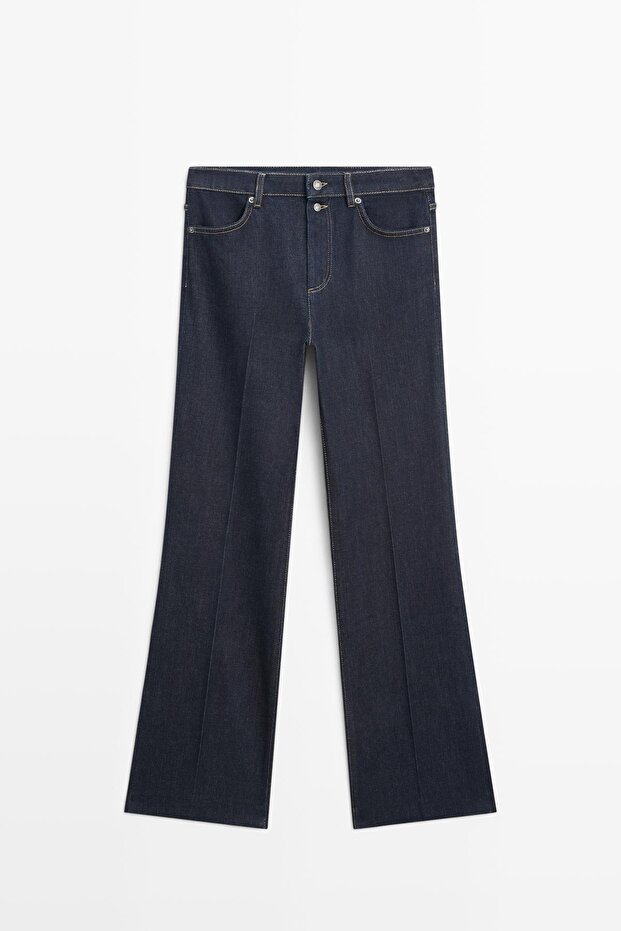 İspanyol paça yüksek bel jean - 5