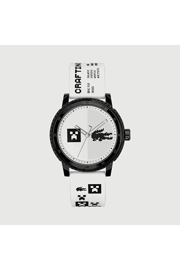 44 MM White Analog Silicone Strap Watch - 2011180