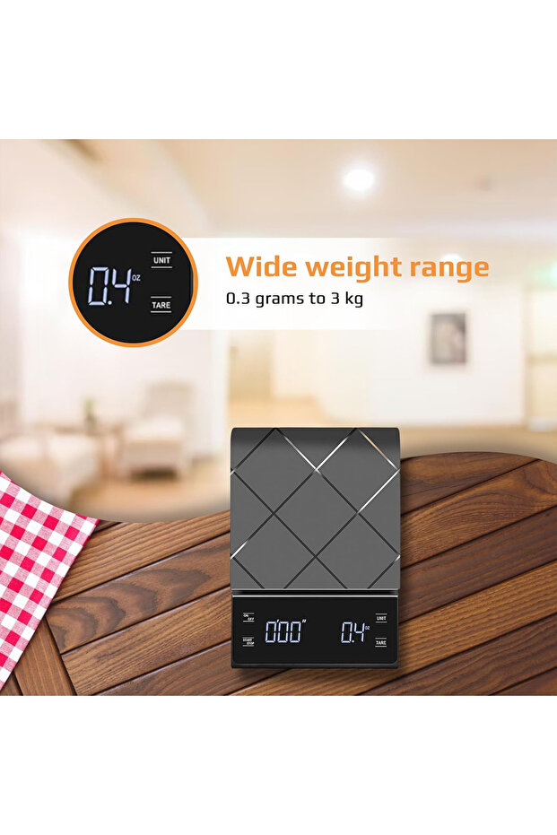 Espresso Scale with Timer – 0.1g Precision Electronic Coffee Scale with LED Display, Rechargeable - 6