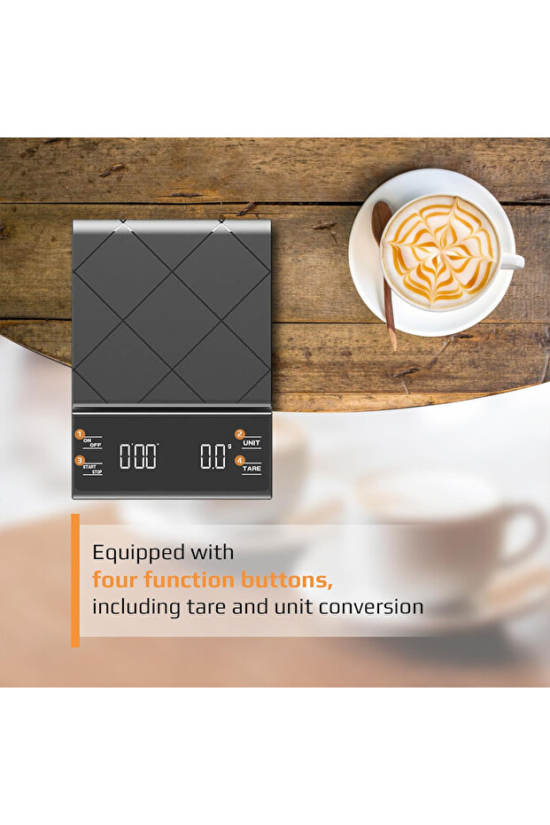 Espresso Scale with Timer – 0.1g Precision Electronic Coffee Scale with LED Display, Rechargeable - 7
