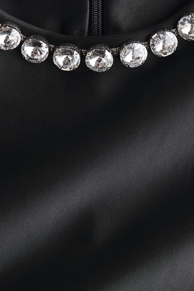 İşlemeli Mini Elbise - 6